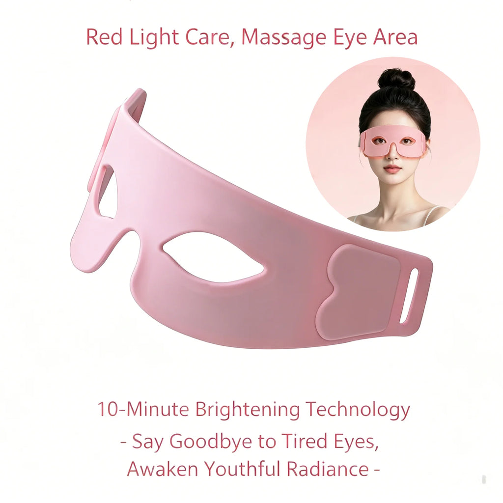 Photon Beauty Eye Mask Red Light Eye Care Device with 45 LED Beads 7 Color Light Modes USB Rechargeable 10 Minute Timer for Eye Relaxation Fine Lines Puffiness Dark Circles Firming Skin Portable Adjustable Beauty Mask for Wom - Curl and Collar
