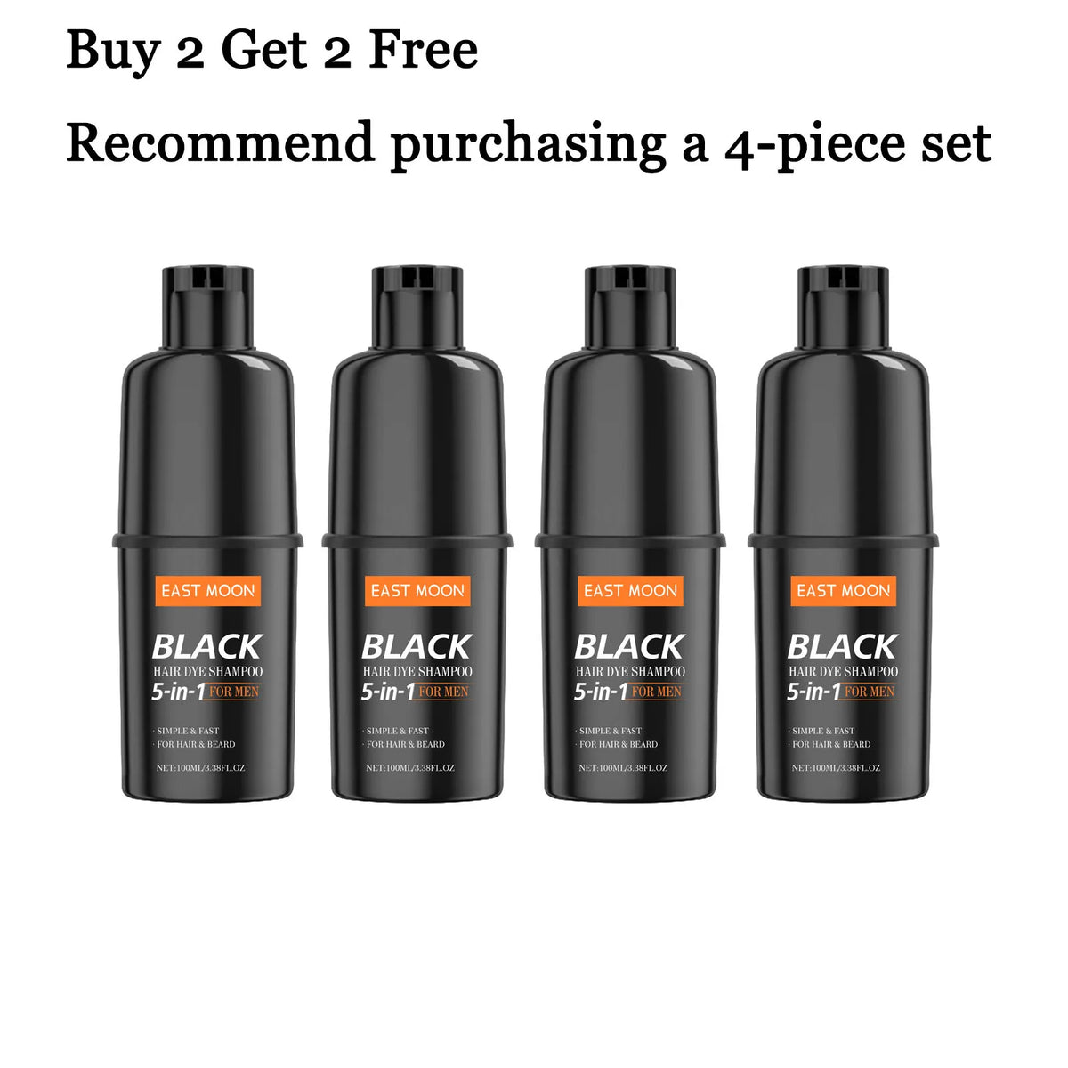 100ML 5 in 1 Men Black Hair Dyeing Shampoo Gentle Moisturizing Improve Gloss Nourishing Scalp Non-irritating Lasting Coloring Gentle Herbal Hair Dyeing Shampoo for Hair & Beard - Curl and Collar