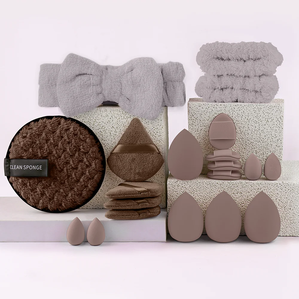 3-20Pcs Premium Makeup Brushes Set Soft Fluffy Beauty Cosmetic Foundation Makeup Brush Eyeshadow Blush Kabuki Make Up Tools - Curl and Collar