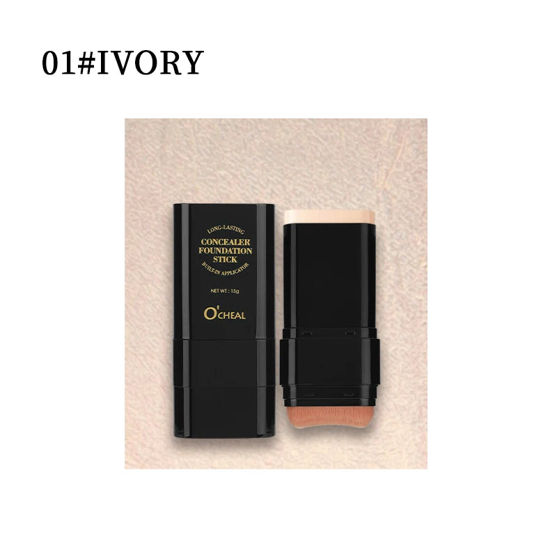 O'cheal Two In One Concealer Foundation Stick Facial Matte Waterproof Bronzer Contouring Face Coverage Moisturizing Makeup Cream - Curl and Collar