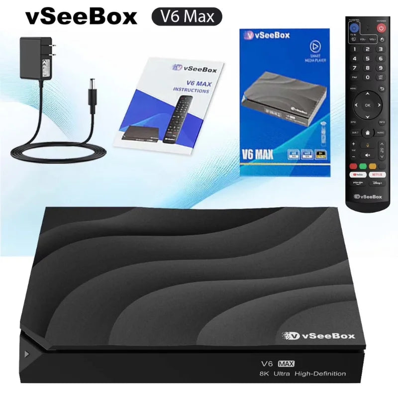 vSeeBox V6 MAX 2026 8K Streaming Box | 64GB NEW SEALED | FREE-SHIPPING | Authorized Distributor - Curl and Collar
