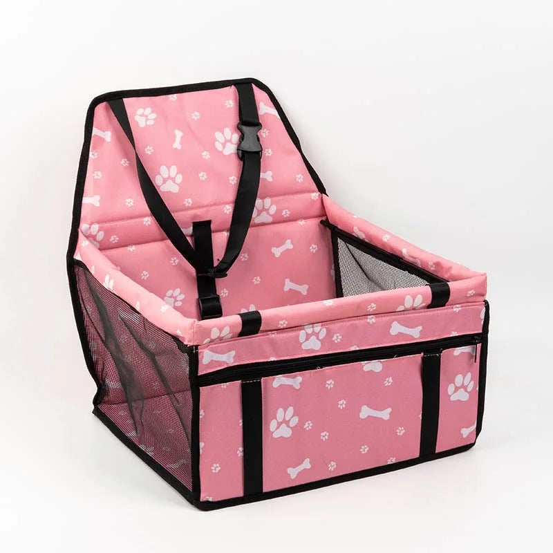 Dog Car Seat Cover Foldable Hammock Pet Harness Cat Bag Basket Stable and Foldable Travel Pet Dog and Cat Safety Car Seat - Curl and Collar