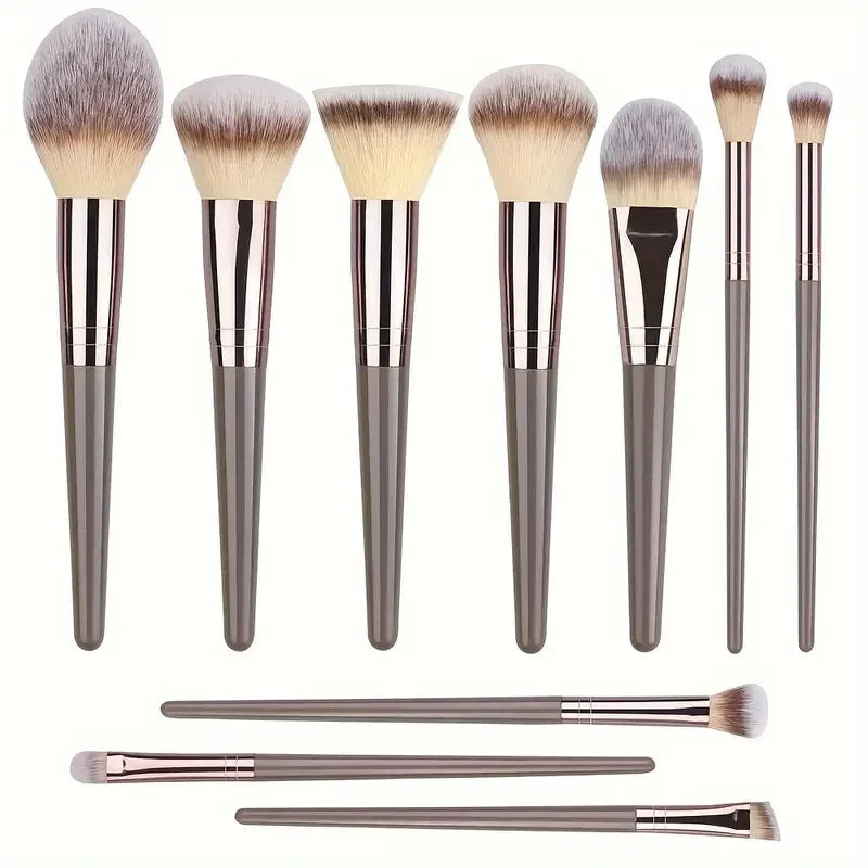 3-20Pcs Premium Makeup Brushes Set Soft Fluffy Beauty Cosmetic Foundation Makeup Brush Eyeshadow Blush Kabuki Make Up Tools - Curl and Collar