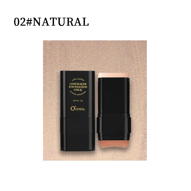 O'cheal Two In One Concealer Foundation Stick Facial Matte Waterproof Bronzer Contouring Face Coverage Moisturizing Makeup Cream - Curl and Collar
