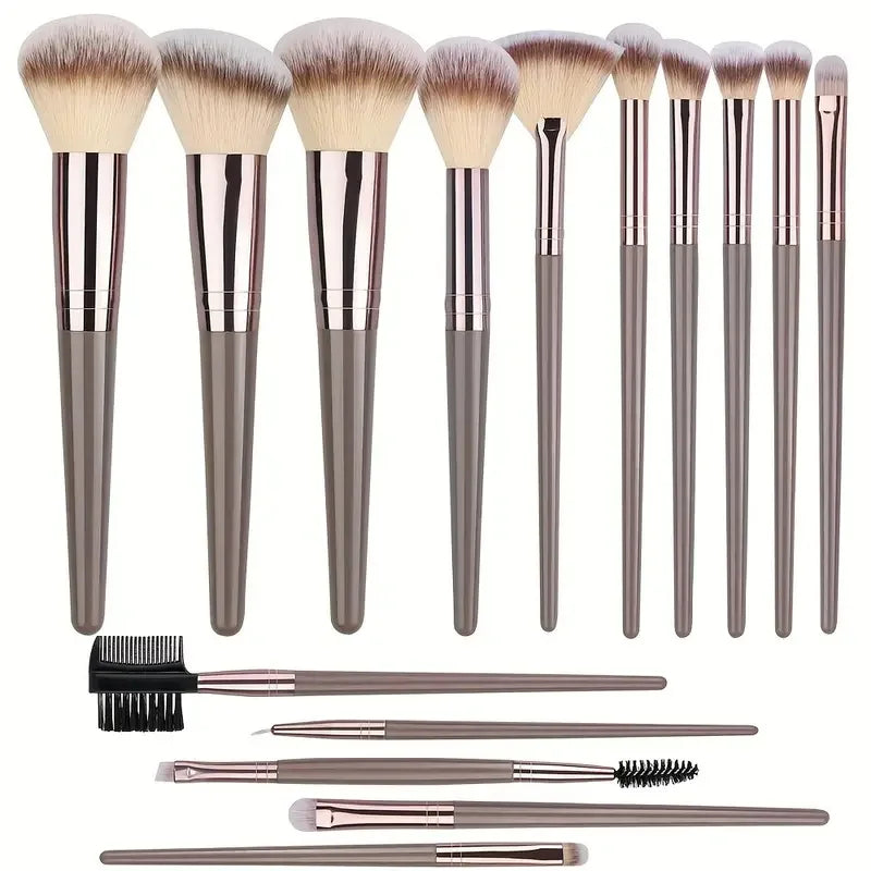 3-20Pcs Premium Makeup Brushes Set Soft Fluffy Beauty Cosmetic Foundation Makeup Brush Eyeshadow Blush Kabuki Make Up Tools - Curl and Collar