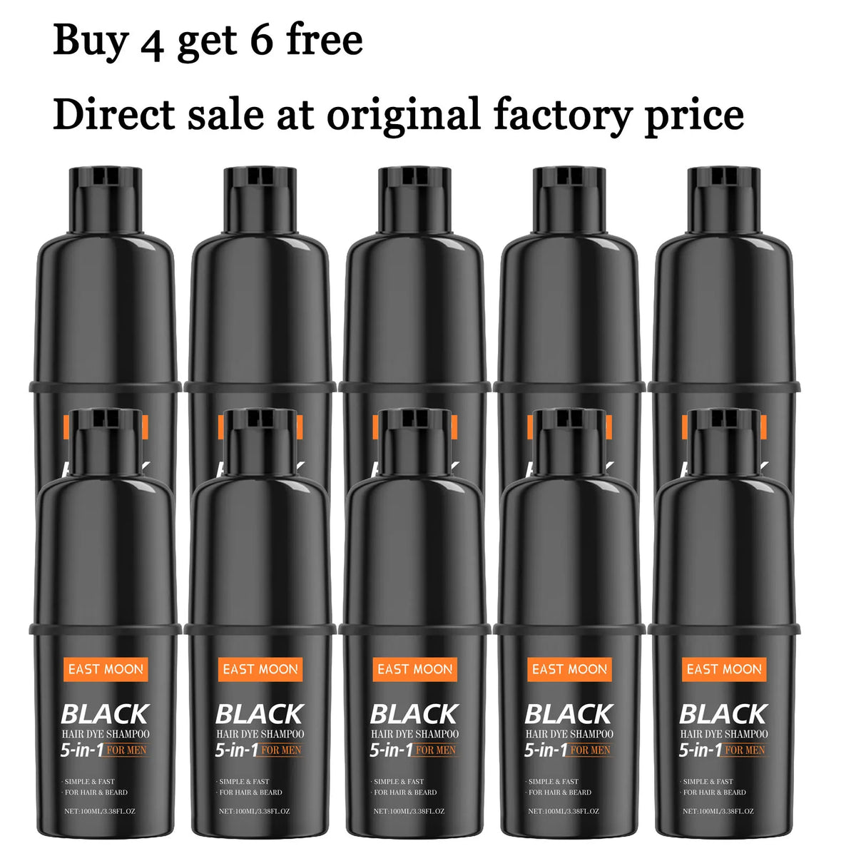 100ML 5 in 1 Men Black Hair Dyeing Shampoo Gentle Moisturizing Improve Gloss Nourishing Scalp Non-irritating Lasting Coloring Gentle Herbal Hair Dyeing Shampoo for Hair & Beard - Curl and Collar