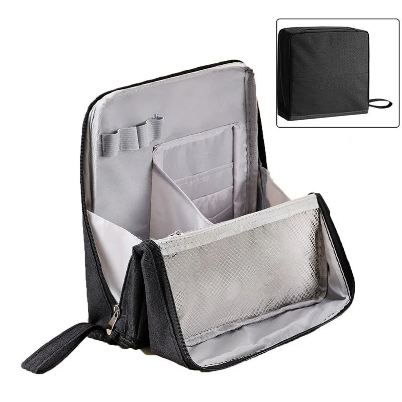 Large-capacity Portable Cosmetic Bag Vertical Desktop Storage Multifunctional Cosmetic Storage Bag Stationery Pen Storage Bag - Curl and Collar