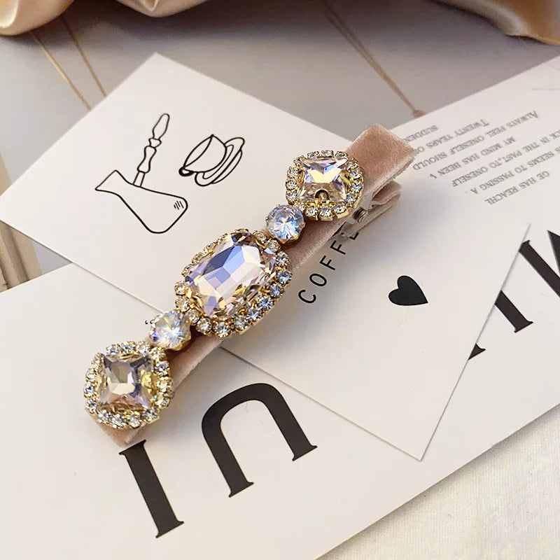 Retro French Hairpins Imitation Pearl Crystal Rhinestone Hair Clips Hair Barrettes for Women Girls Hair Accessories Gifts Mother