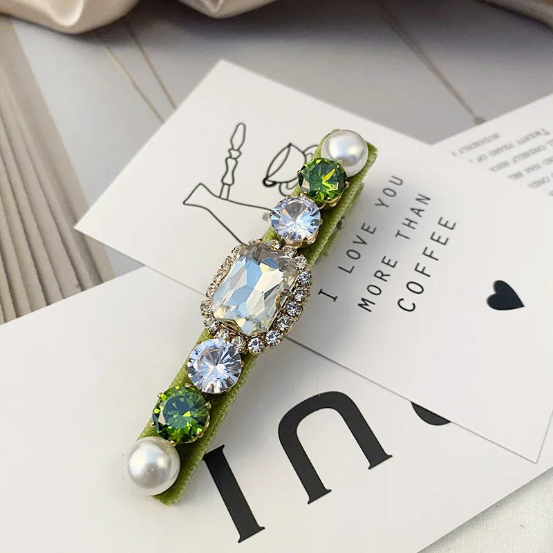 Retro French Hairpins Imitation Pearl Crystal Rhinestone Hair Clips Hair Barrettes for Women Girls Hair Accessories Gifts Mother