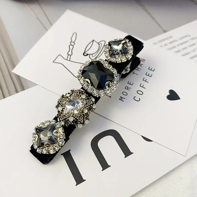 Retro French Hairpins Imitation Pearl Crystal Rhinestone Hair Clips Hair Barrettes for Women Girls Hair Accessories Gifts Mother