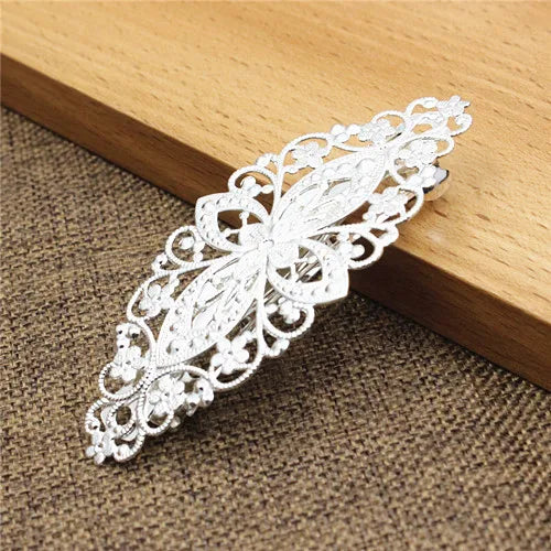 Copper Fashion Hair Snap Clips Accessories flower Women Hairgrips Barrettes Head Hairpins Headdress Length 80mm 1PC K06214