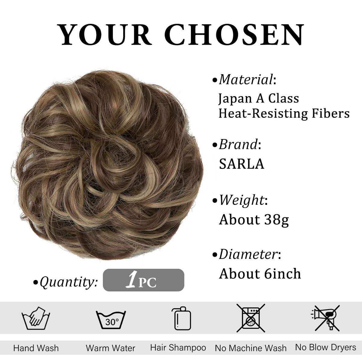 Synthetic Hair Bun Extensions Messy Curly Elastic Hair Scrunchies Hairpieces Synthetic Chignon Donut Updo Hair Pieces for Women - Curl and Collar