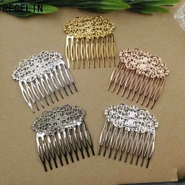 REGELIN 2018 Vintage Fashion Teeth Comb Hair Jewelry Charm Women Flower Hairpin Hairclips Barrettes Hair Wear Accessories DIY