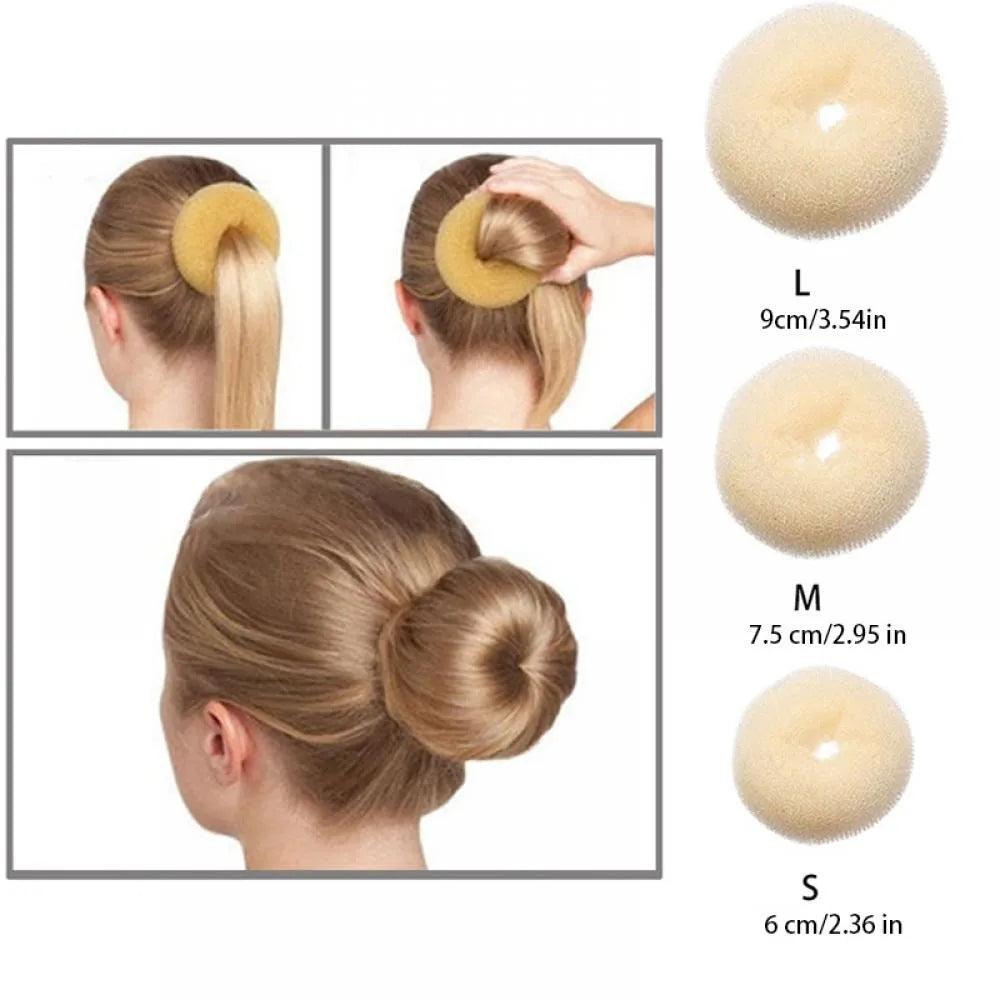 Plate Hair Donut Hair Bun Maker Roller DIY Magic Elastic Foam Sponge Hair Styling Tools Princess Hair Accessories Updo - Curl and Collar