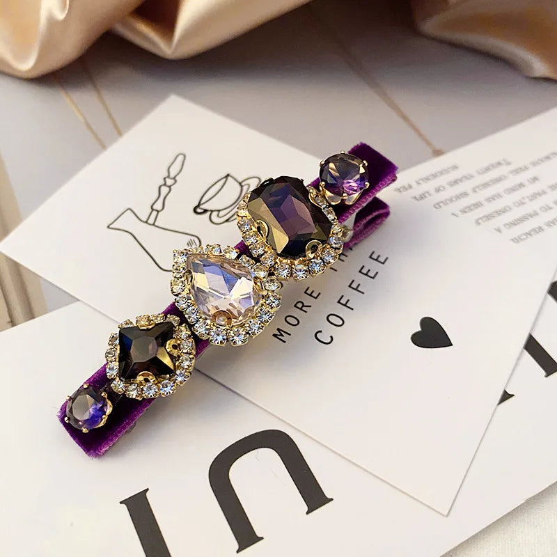 Retro French Hairpins Imitation Pearl Crystal Rhinestone Hair Clips Hair Barrettes for Women Girls Hair Accessories Gifts Mother