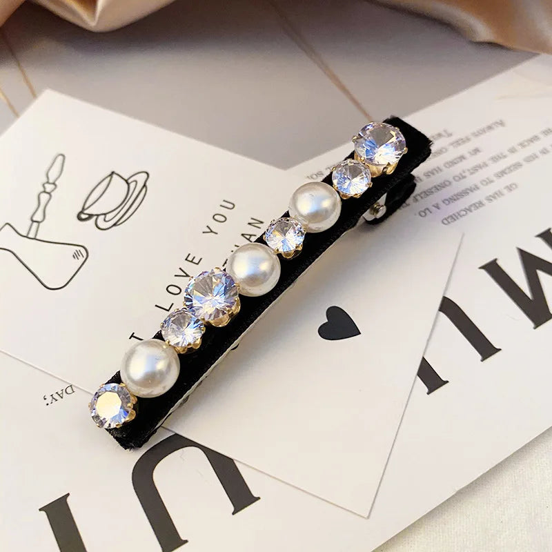 Retro French Hairpins Imitation Pearl Crystal Rhinestone Hair Clips Hair Barrettes for Women Girls Hair Accessories Gifts Mother