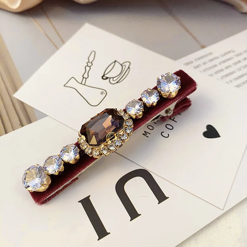 Retro French Hairpins Imitation Pearl Crystal Rhinestone Hair Clips Hair Barrettes for Women Girls Hair Accessories Gifts Mother