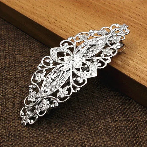 Copper Fashion Hair Snap Clips Accessories flower Women Hairgrips Barrettes Head Hairpins Headdress Length 80mm 1PC K06214