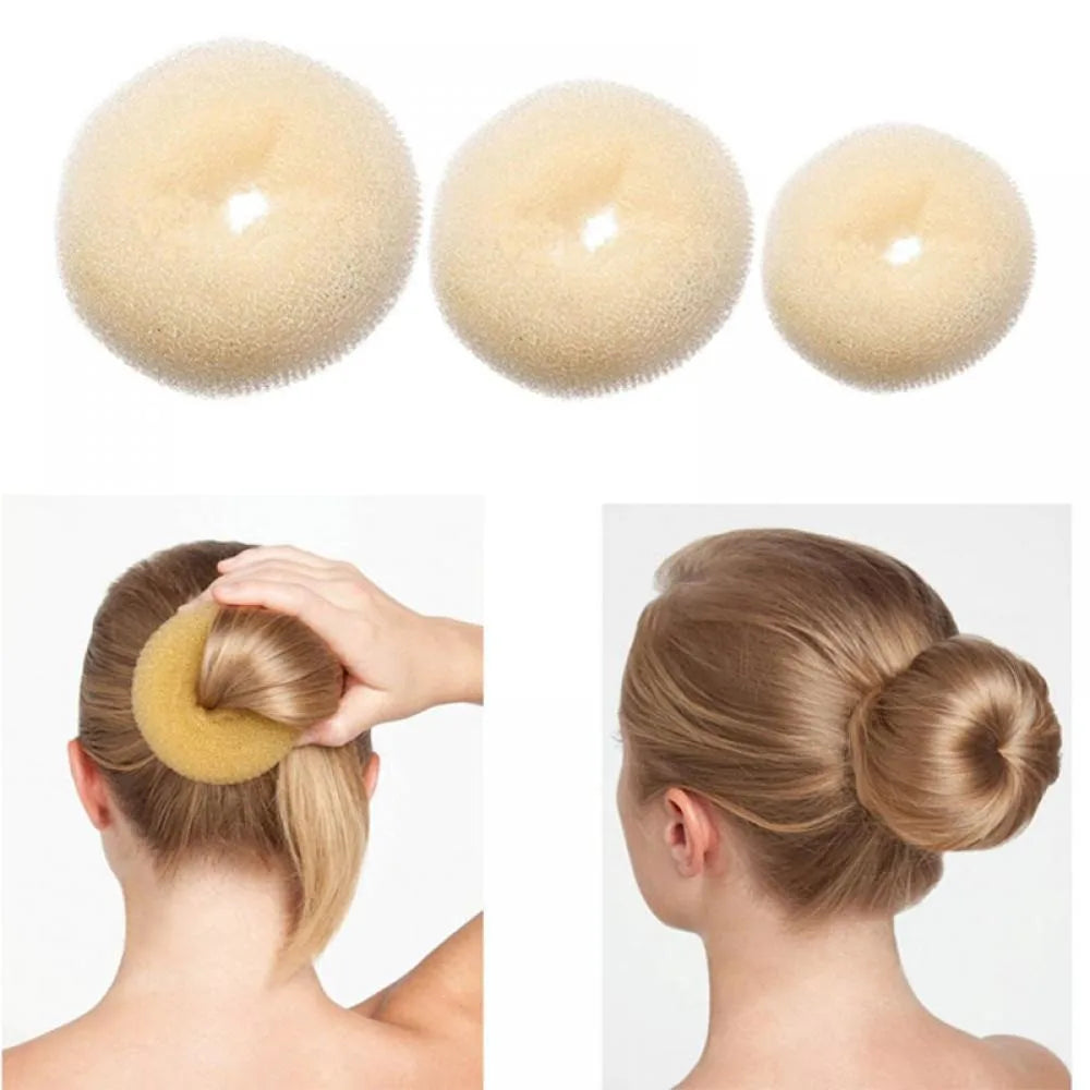 Plate Hair Donut Hair Bun Maker Roller DIY Magic Elastic Foam Sponge Hair Styling Tools Princess Hair Accessories Updo - Curl and Collar