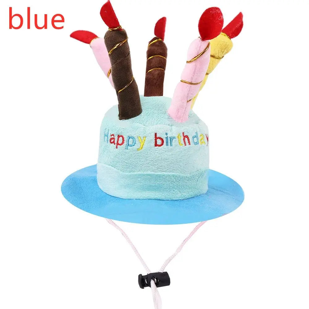 Cute Pet Birthday Caps/Bibs Design Headwear Triangle Scarf Hat Tie Collar Cat Dog Costume Pets Accessories Decoration Supplies - Curl and Collar