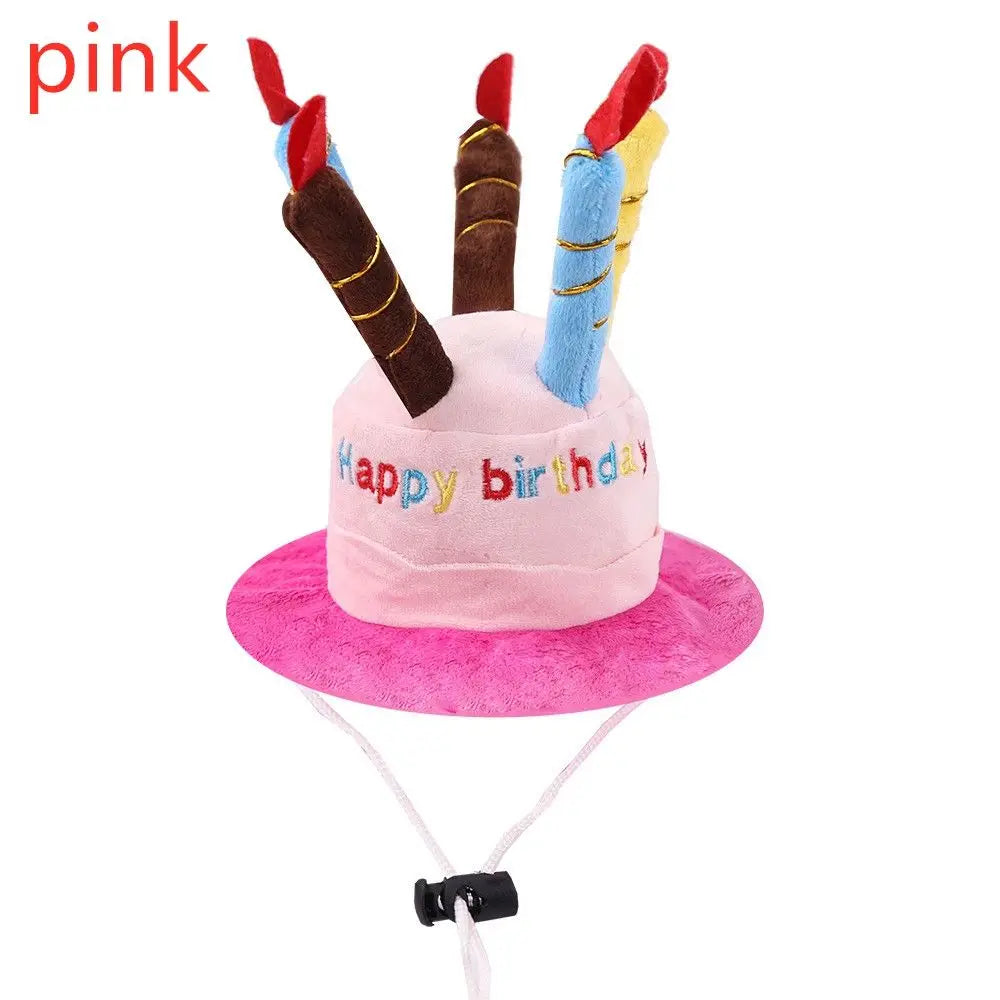 Cute Pet Birthday Caps/Bibs Design Headwear Triangle Scarf Hat Tie Collar Cat Dog Costume Pets Accessories Decoration Supplies - Curl and Collar