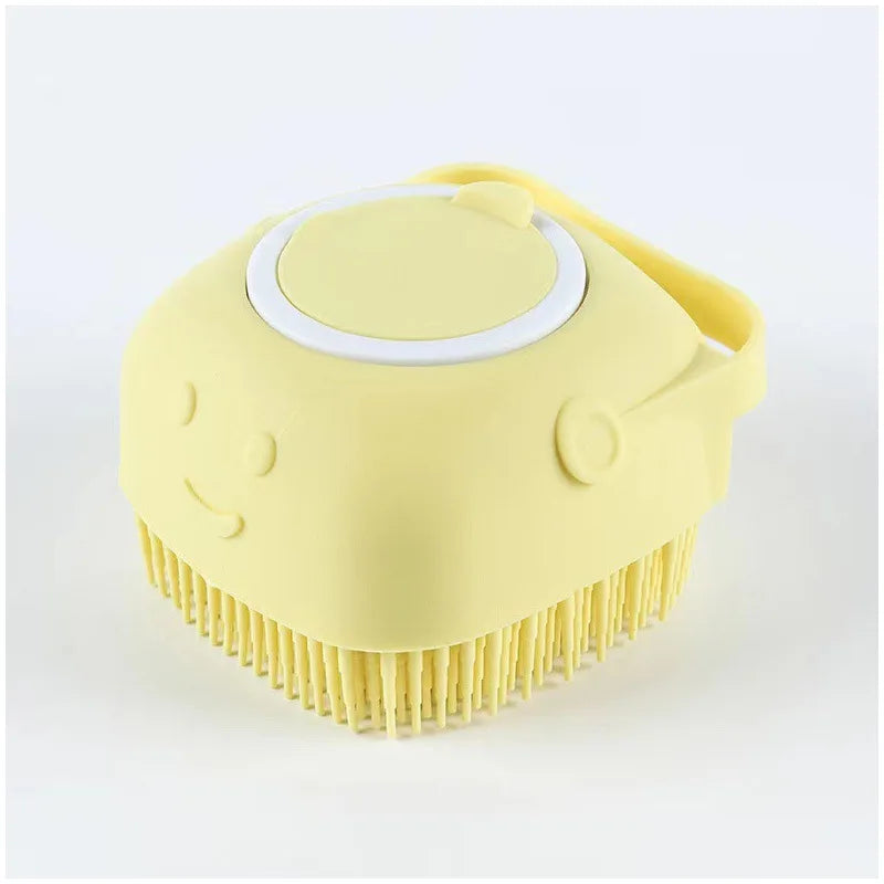 Bathroom Puppy Big Dog Cat Bath Massage Gloves Brush Soft Safety Silicone Pet Accessories for Dogs Cats Tools Mascotas Products - Curl and Collar