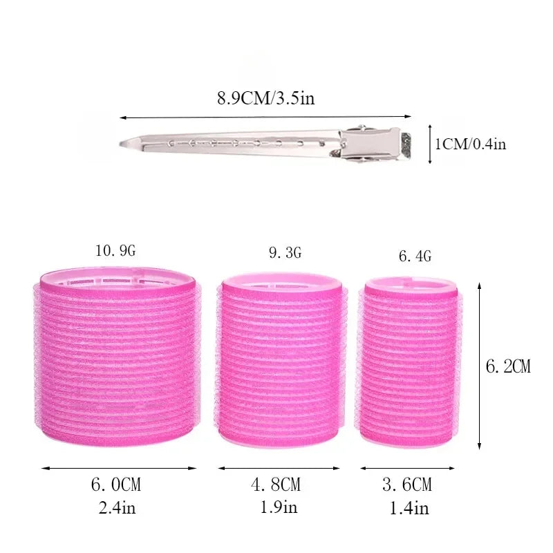 28pcs/Set Hair Roller Sets 18pcs Plastic Self Grip Hair Curlers 3 Sizes Hair Rollers 10pcs Metal Clips DIY Hairdressing Tools - Curl and Collar
