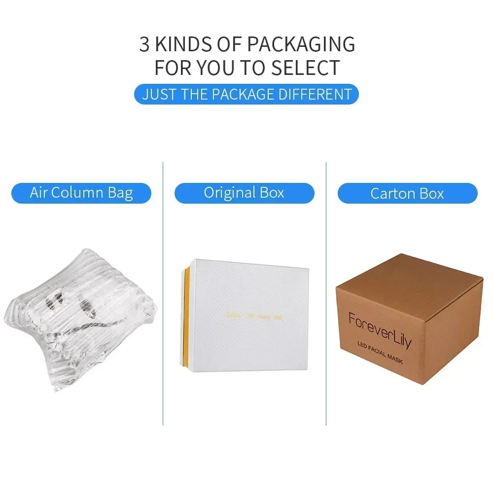Foreverlily 7 Colors Light LED Facial Skin Care Mask With Neck Skin Rejuvenation Treatment Beauty Anti Acne Therapy Whitening - Curl and Collar