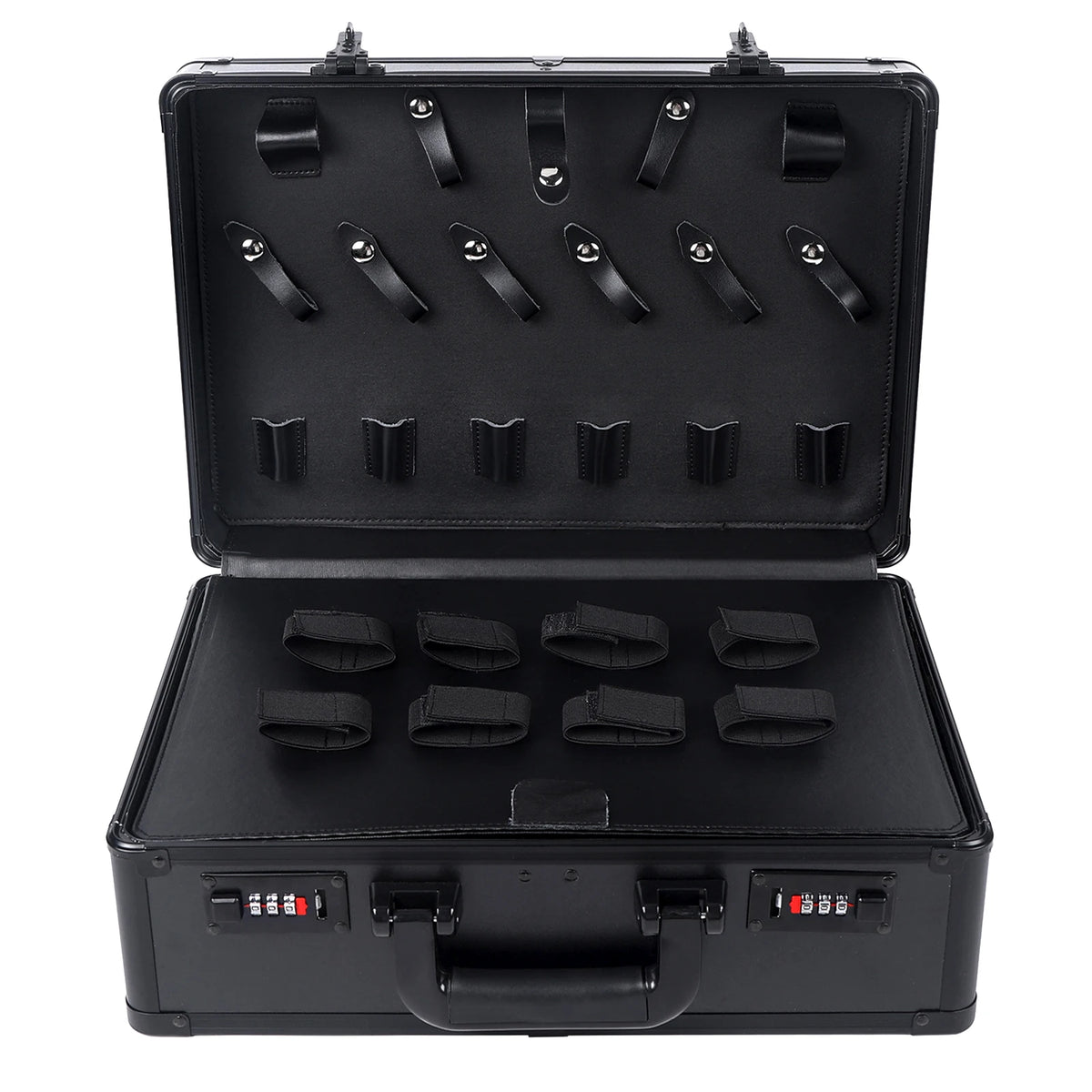 Portable Barber Hairdressing Tool Box Salon Large Capacity Professional Hair Kit Organizer Storage Display Box Lock Suitcase - Curl and Collar