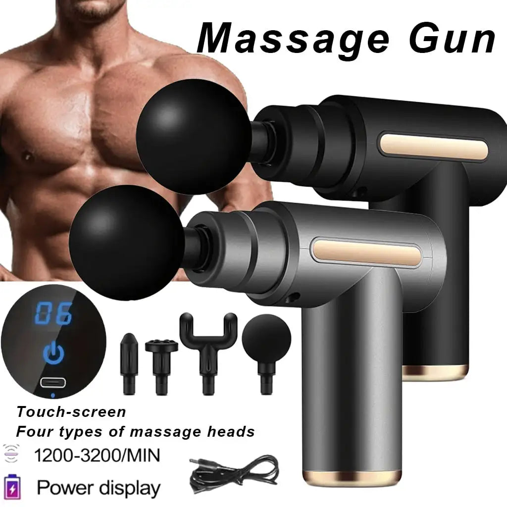 Muscle Relaxation Mini Massage Gun, Suitable For Full-Body And Arm And Back Massage. Mini And Compact, Portable, Type-C Charging, Handheld Electric Muscle Massager To Relax Muscles After Exercise And Fitness - Curl and Collar