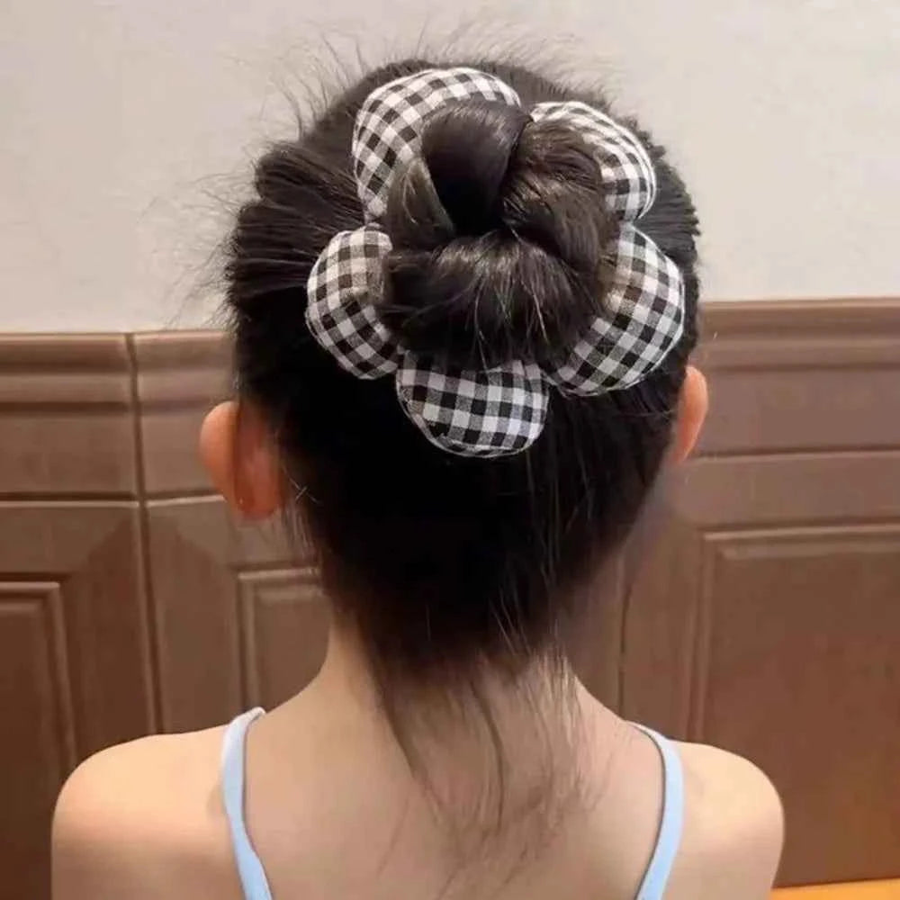 2025 Super Cute Flower Scrunchies Children Girl Kid Elastic Hair Band Accessories Tie Hair Ring Rope Headdress Headwear Ornament