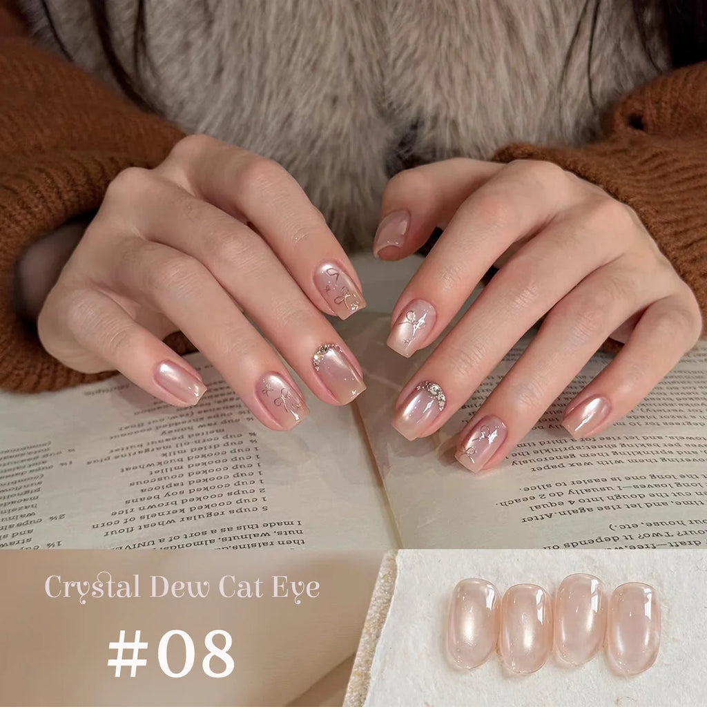 1-12pcs SHAKA Autumn Tanhua Cat Eye Pink Transparent Color Gel Nail Polish 2026 New Simple And Generous Halloween Nail Gel - Curl and Collar