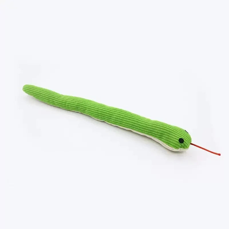 Interactive Snake‑Shape Pet Chew Toy, Bite‑Resistant Plush Sound Toy Teeth‑Cleaning for Kittens Puppies Small Pets - Curl and Collar