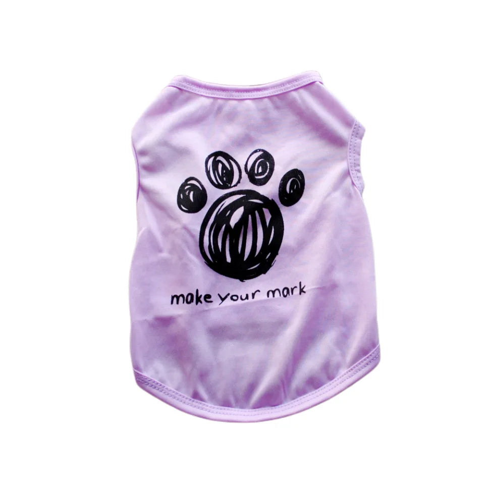 Security Clothing for Dogs Summer Pet Clothes Vest for Small Dogs Chihuahua Yorkshire Puppy Cats Low Price Pets T-shirt Costume - Curl and Collar