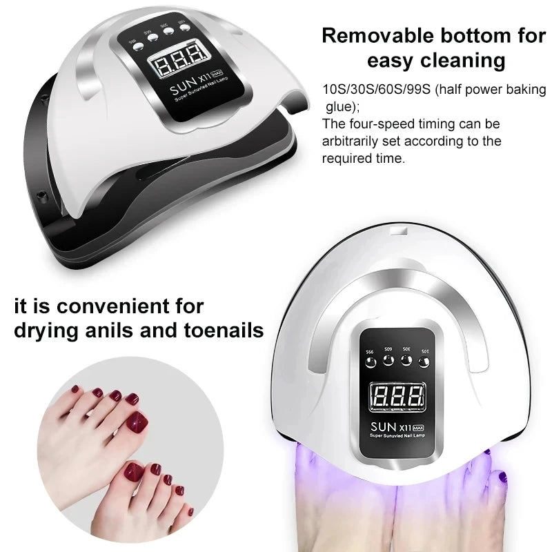 Professional Nail Lamp Infrared Sensor Manicure Nail Light For Fast Curing of All Gel Nail Polish Nail Dryer Machine Salon Tools - Curl and Collar