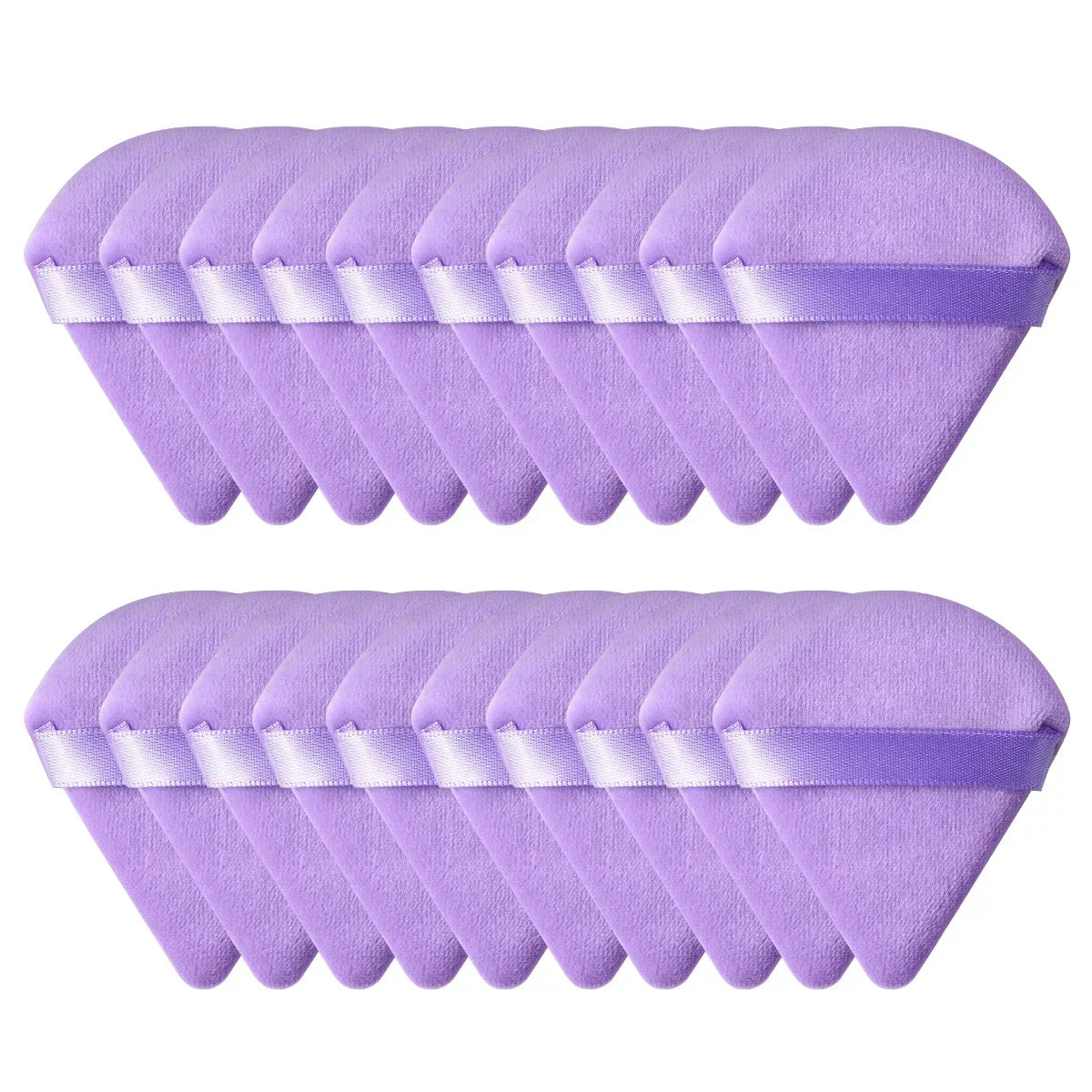 10/20Pcs Triangle Velvet Powder Puff Pizza Flours Mini Face Makeup Sponge Cosmetics Washable Lightweight Makeup Tool - Curl and Collar