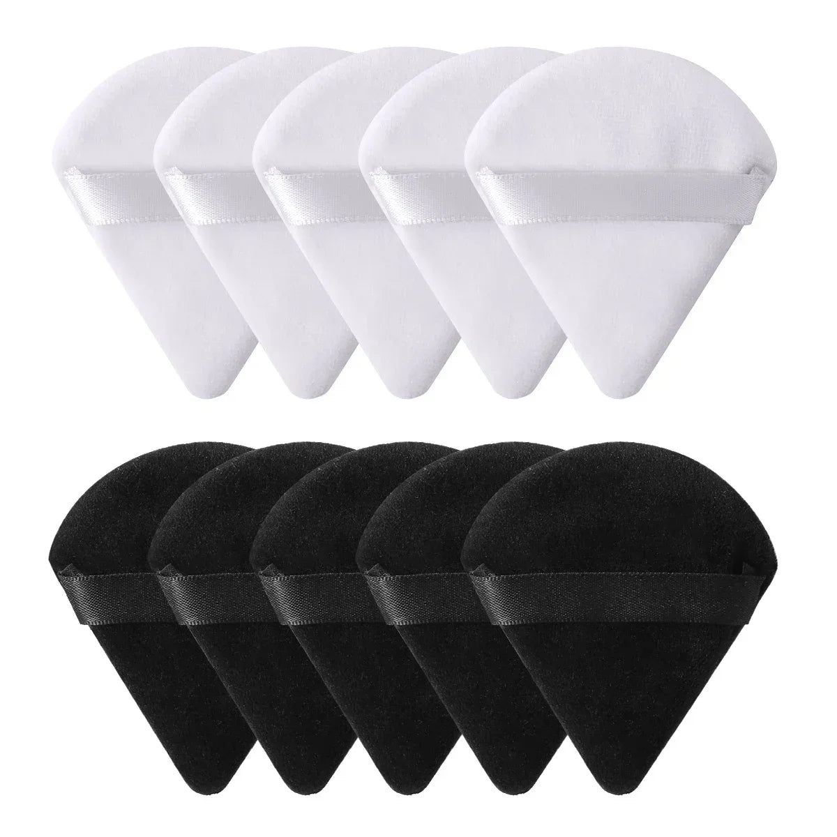 10/20Pcs Triangle Velvet Powder Puff Pizza Flours Mini Face Makeup Sponge Cosmetics Washable Lightweight Makeup Tool - Curl and Collar