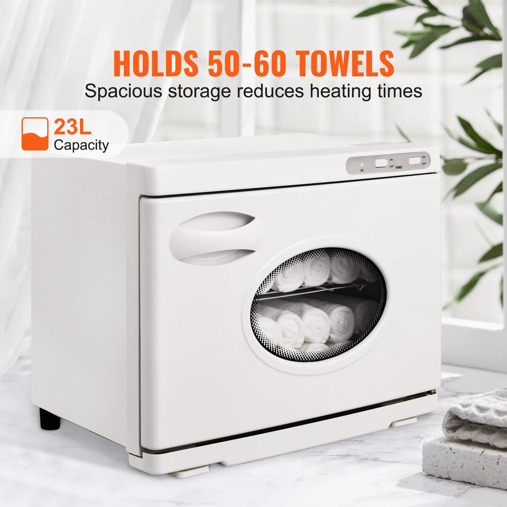 SucceBuy Hot Towel Warmer 8/23L Large Capacity with See Through Window 2-in-1 Quick All-round Heating for Facials SPA Massage Salon - Curl and Collar