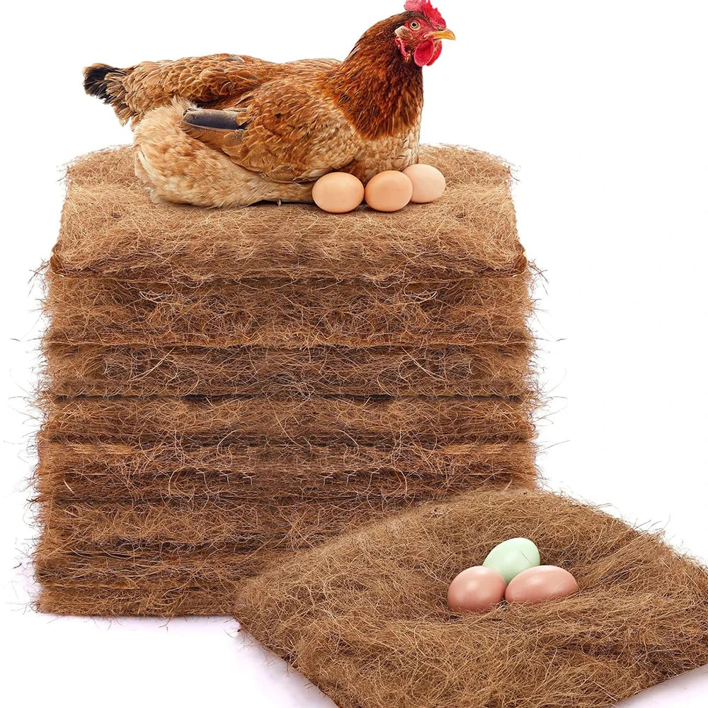 10Pcs/1Pc Nesting Liner Nest Box Chicken Mat, Nest Mat Box Liner, Chicken Coop Chicken Mat, Chick Mat Bird Nest Mat Rabbit Mat - Curl and Collar