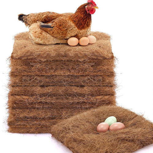 10Pcs/1Pc Nesting Liner Nest Box Chicken Mat, Nest Mat Box Liner, Chicken Coop Chicken Mat, Chick Mat Bird Nest Mat Rabbit Mat - Curl and Collar