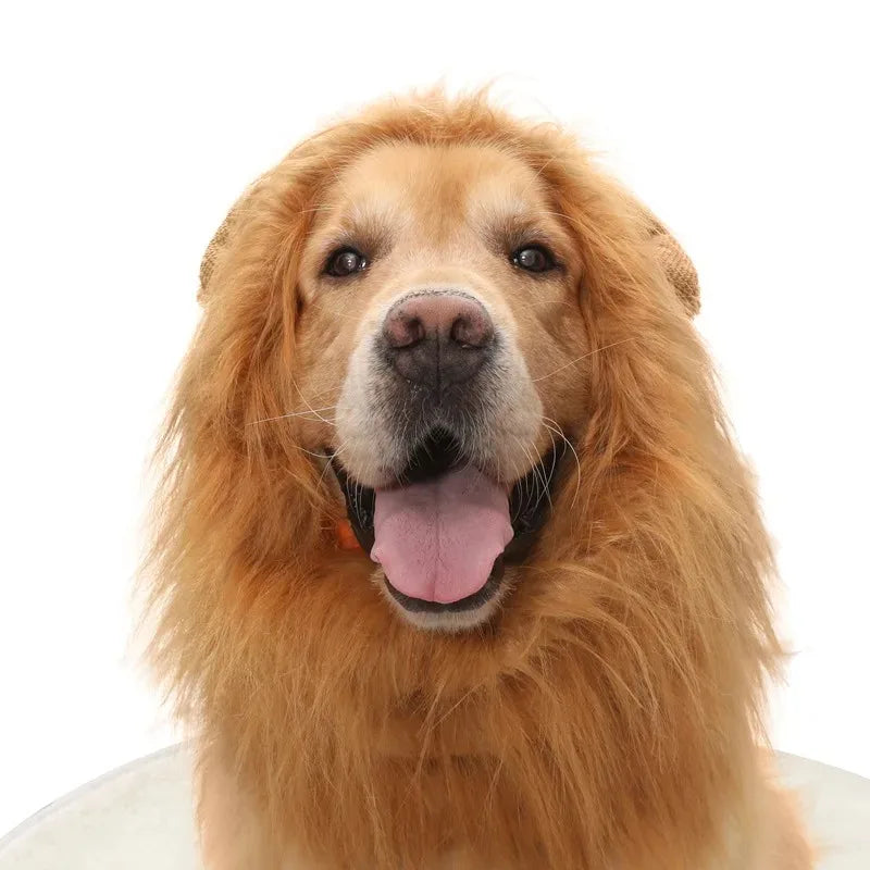Cute Pet Dog Cosplay Clothes Lion Mane For Dog Costumes Realistic Lion Wig For Medium to Large Dogs With Ear Pet Accessories