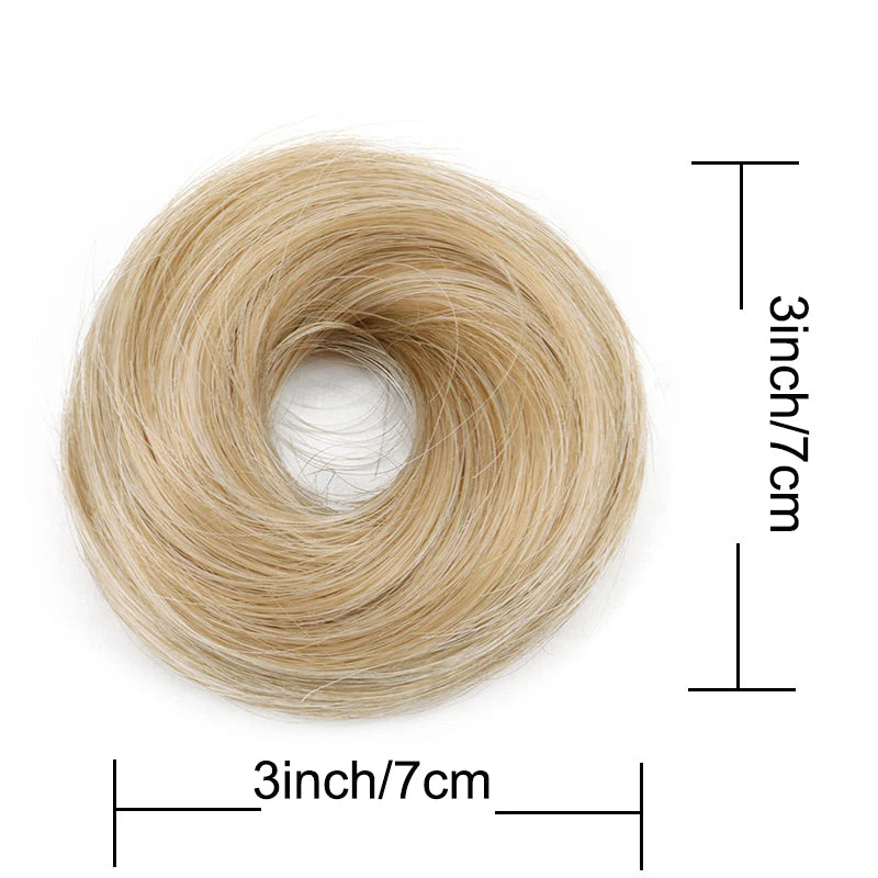 WIGSIN Synthetic Messy Dount Hair Buns Updo Chignon With Elastic Hair Exension for Women Daily Lazy Hair Accessories - Curl and Collar