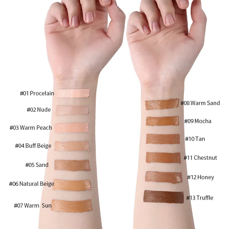 Langmanni 30ml Matte Face Foundation Cream Waterproof Liquid Foundation Oil Control Cover Base Concealer Makeup Cosmetics - Curl and Collar
