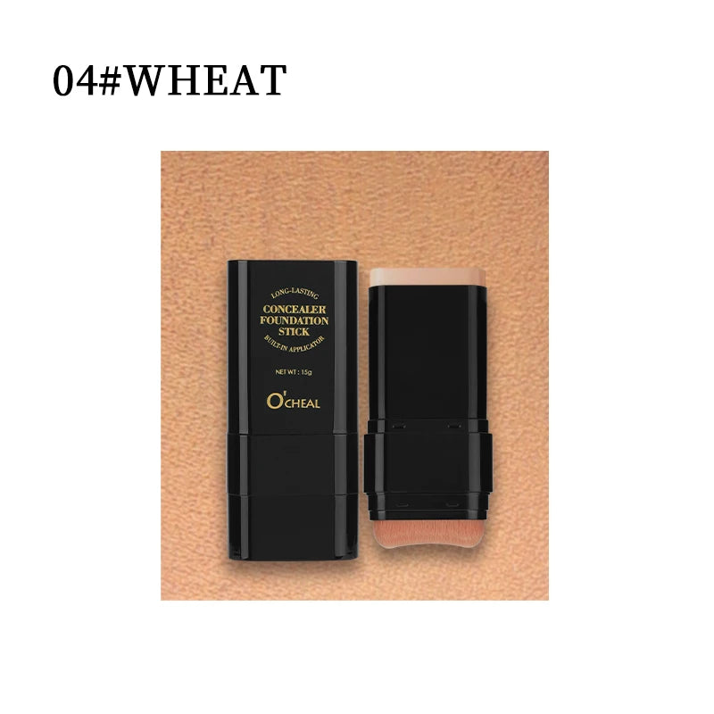 O'cheal Two In One Concealer Foundation Stick Facial Matte Waterproof Bronzer Contouring Face Coverage Moisturizing Makeup Cream - Curl and Collar