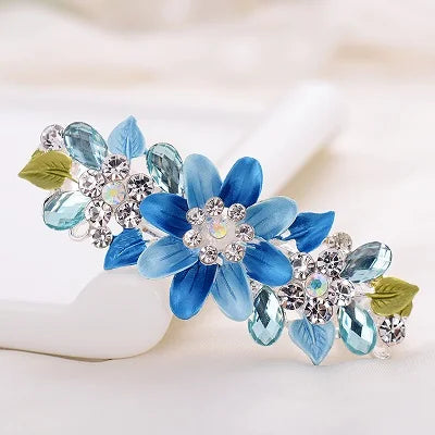 EASYA Fashion Exquisite Crystal Flower Hairpin Enamel Barrettes Girls Hair Accessories Headwear Jewelry For Women Girls