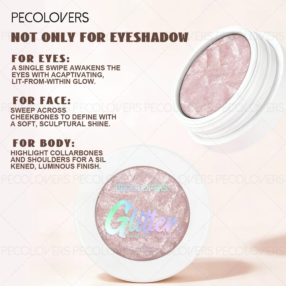 10PCS/SET Glitter Highlight Eyeshadow Palette Mashed Potatoes Texture Lasting Shimmer Illuminator Brighten Highlighter Eye Cosmetic - Curl and Collar