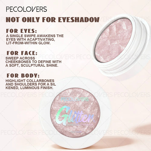 10PCS/SET Glitter Highlight Eyeshadow Palette Mashed Potatoes Texture Lasting Shimmer Illuminator Brighten Highlighter Eye Cosmetic - Curl and Collar