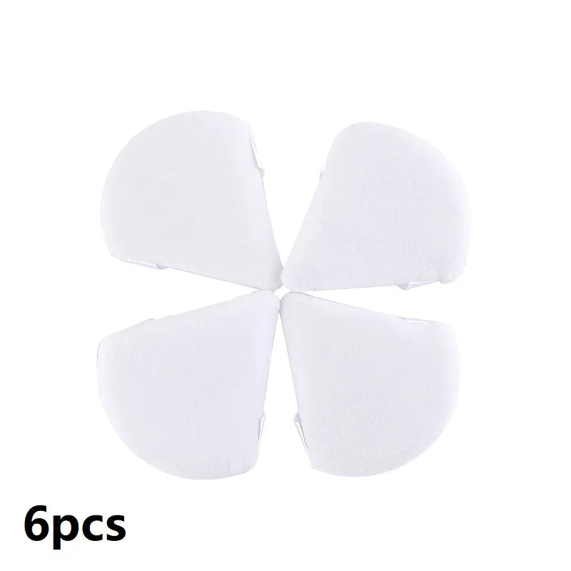 1/2/3/6Pcs Triangle Velvet Powder Puff Face Cosmetic Eye Beauty Makeup Tool Reusable Sponge Washable Mini Powder Puff Accessorie - Curl and Collar