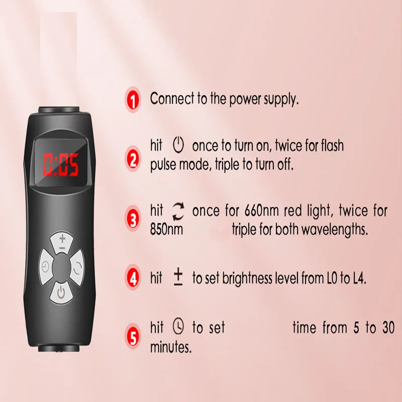 Led Red Light Lamp, Floor-Standing Tripod 660Nm/850Nm, USB with Timer and Dimming Function, Home Exercise Yoga Lamp, Pet Care. - Curl and Collar