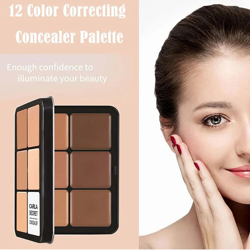 12 Color concealer Palette Matte Phosphor Outline Makeup Palette Cream foundation make-up Makeup Face Repair - Curl and Collar